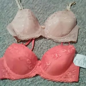 NEW WITH TAGS YMI Nude & Orange bra set
