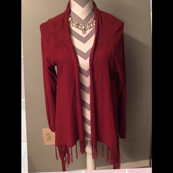 Red fringe top