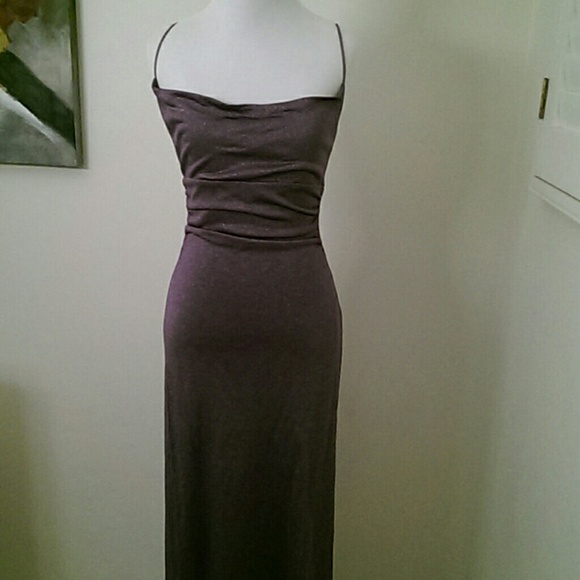 NWOT BCBG metallic violet maxi dress size XS