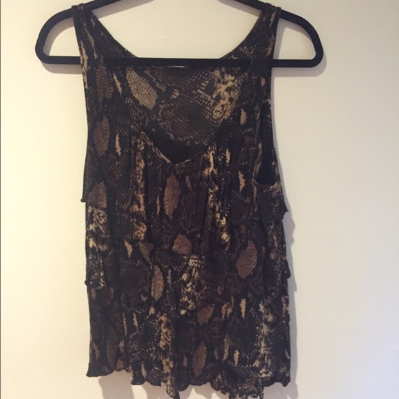 Snake Print Ruffle Tank