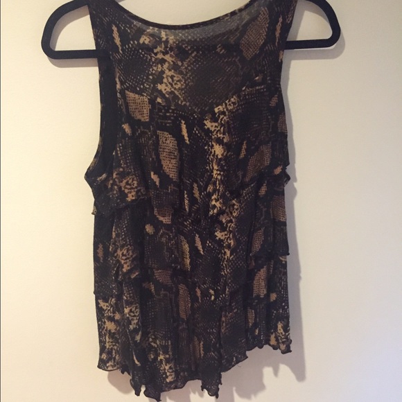 Snake Print Ruffle Tank - Picture 2 of 2