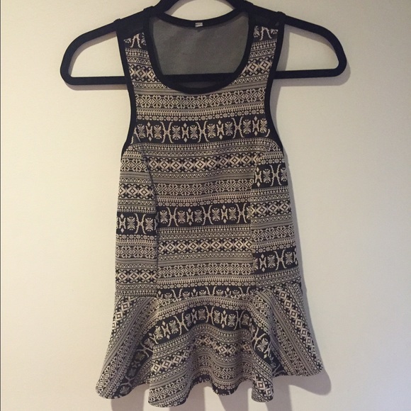 Printed Peplum Top