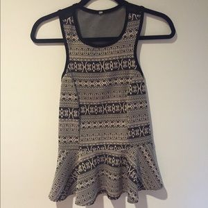 Printed Peplum Top