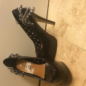 Jeweled Black Pumps