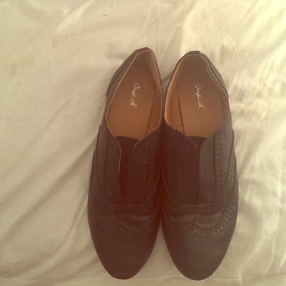 Black slip on oxfords
