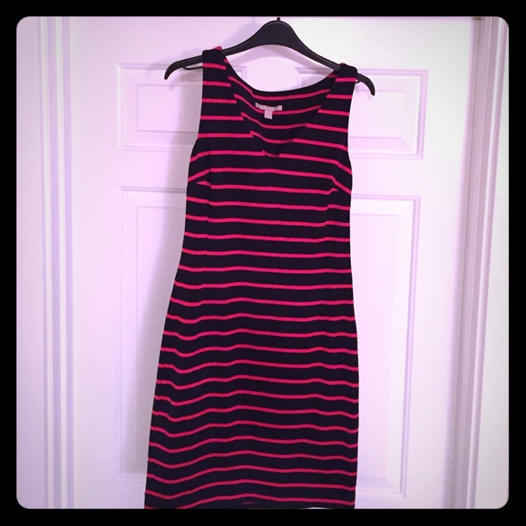 Navy and red striped dress - Picture 1 of 4