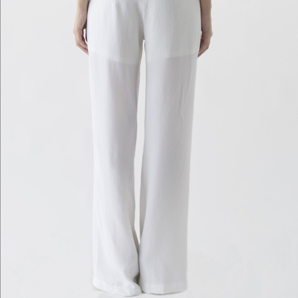 ivory lace/crepe wide leg jumpsuit - Picture 4 of 4