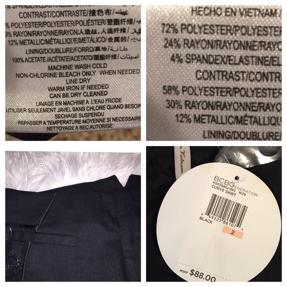NWT BCBG BLACK CURVE SKIRT - Picture 3 of 4