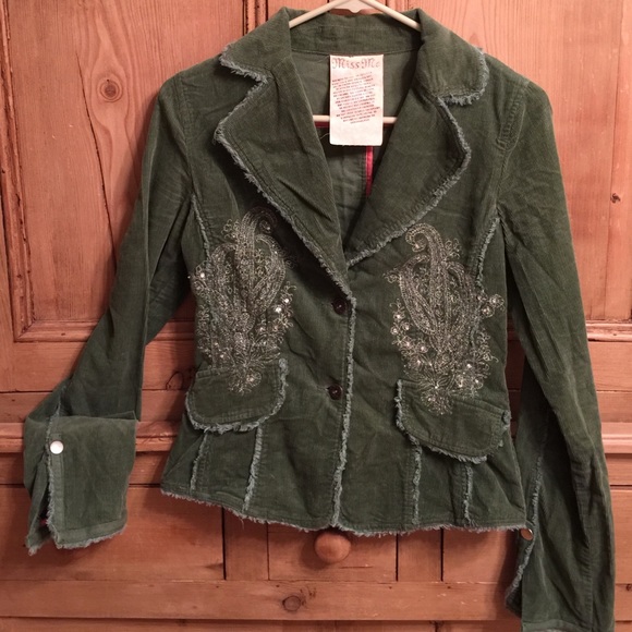 Miss Me Jackets & Blazers - Miss Me green frayed jacket size small