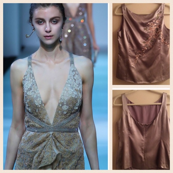 🎁Emanuel Ungaro Satin Drop Back Blouse Gorgeous