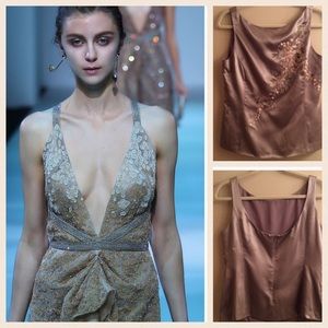 🎁Emanuel Ungaro Satin Drop Back Blouse Gorgeous