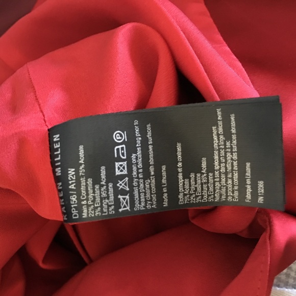 Karen Millen red color block satin dress - Picture 4 of 4