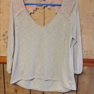 Beige & pick lace top