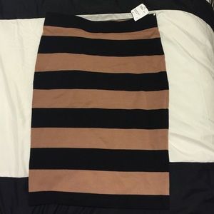 New forever 21 striped body con skirt sz small