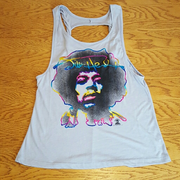Jimi Hendrix Rainbow Metallic Tank Top