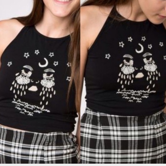 Black Crying Halter Top John Galt