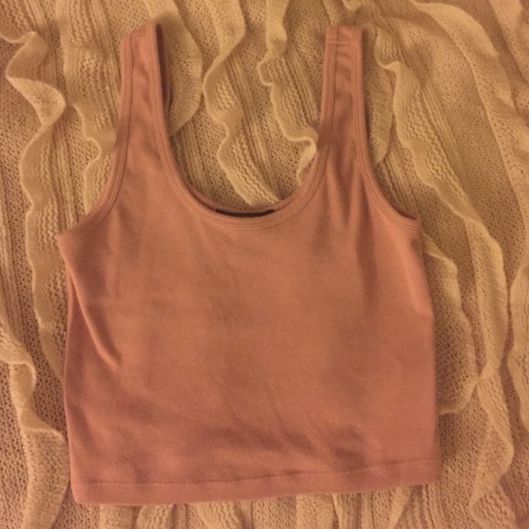 A pink crop top