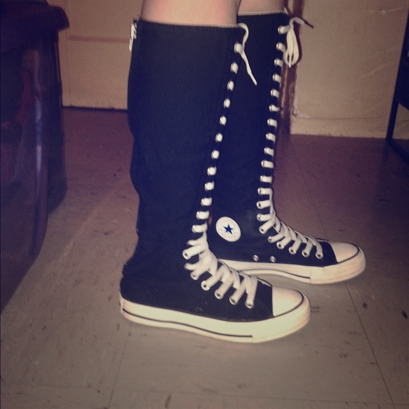 Knee High Black Converse