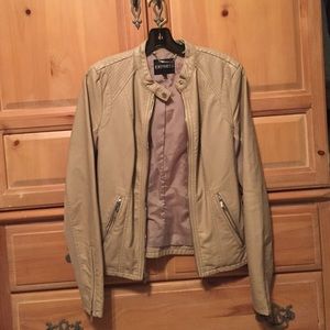 Express Beige Leather Jacket