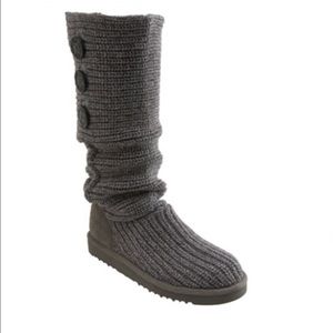 Tall gray knit uggs