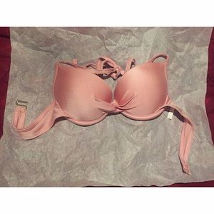 Pink push up "bombshell" swimsuit bra top