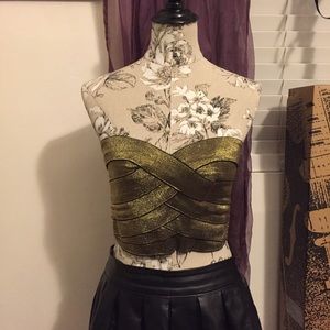 Gold Bustier With Zippered Back