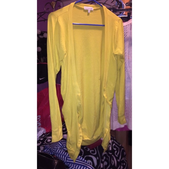 Long yellow cardigan