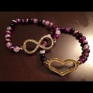 Purple Beaded Bracelets