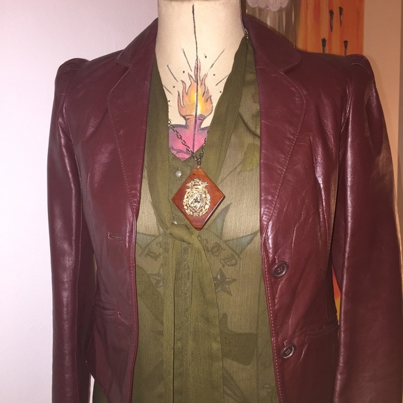 Mahogany  70s leather jacket