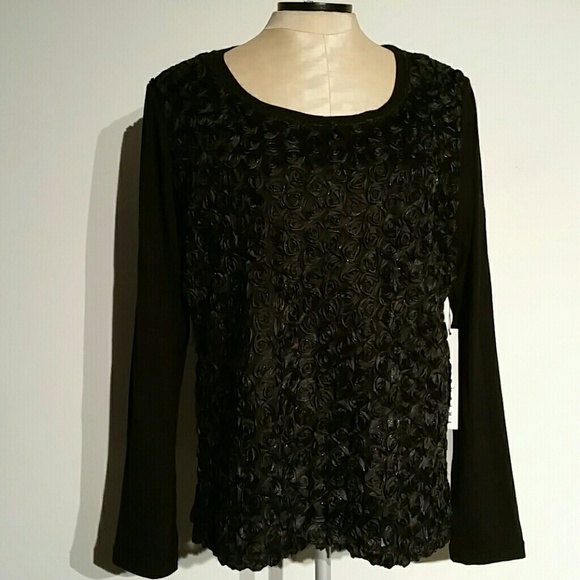Tribal Women's Top Black Size 6/L