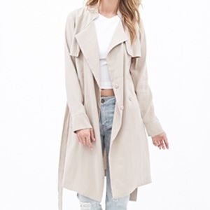Wrap Collar Trench Coat