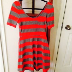 Gray and orange dress