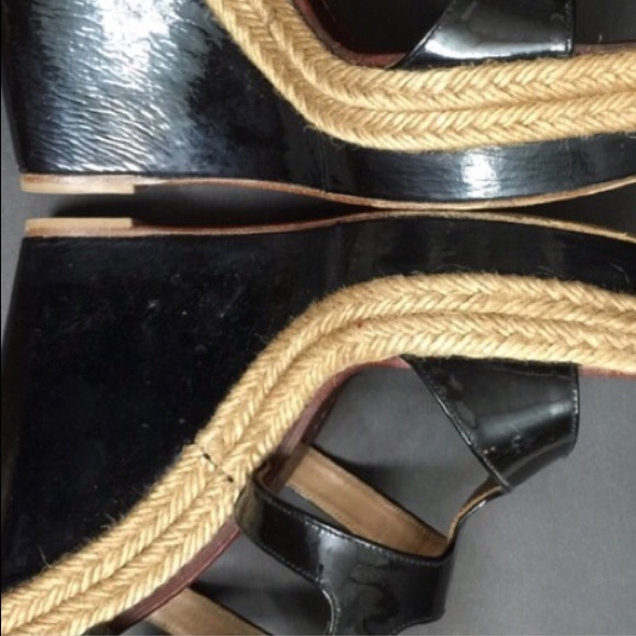 CL Salamanca size 40 patent leather black wedges - Picture 2 of 4