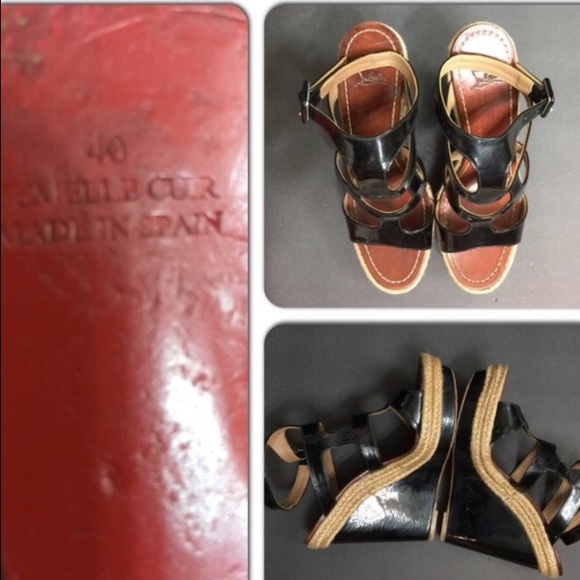 CL Salamanca size 40 patent leather black wedges - Picture 3 of 4