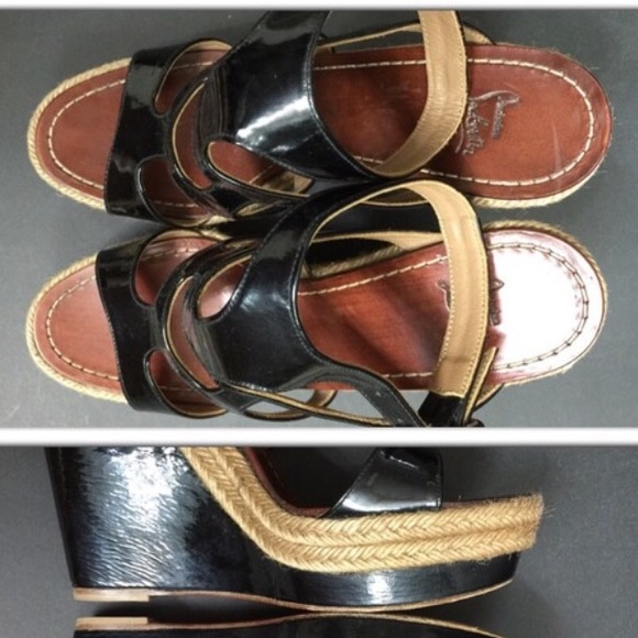 CL Salamanca size 40 patent leather black wedges - Picture 4 of 4