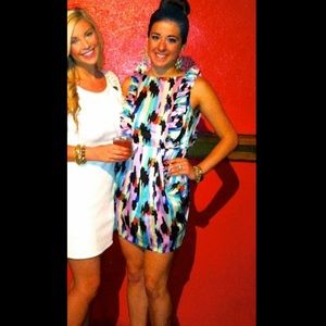 Unique Open Back Colorful Dress