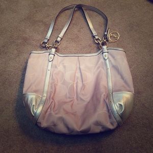 Authentic gold coach handbag