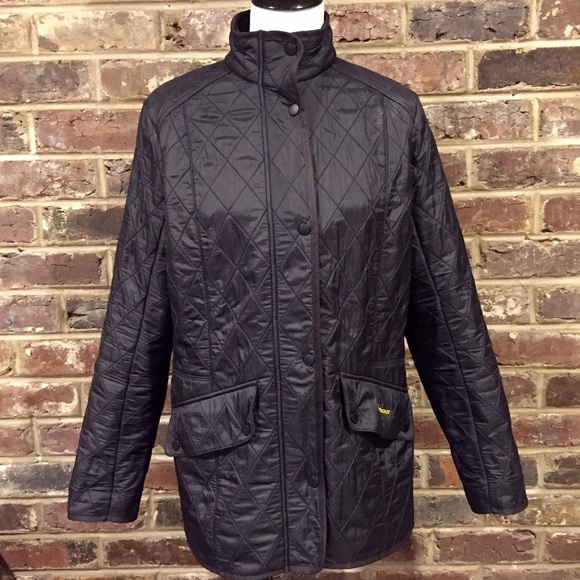 Barbour Black 'Cavalry' Quilted Ladies Jacket - 14