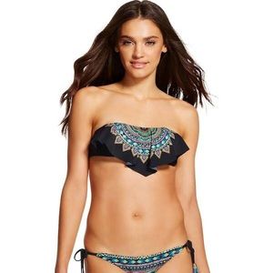 Xhilaration black bandeau flounce top
