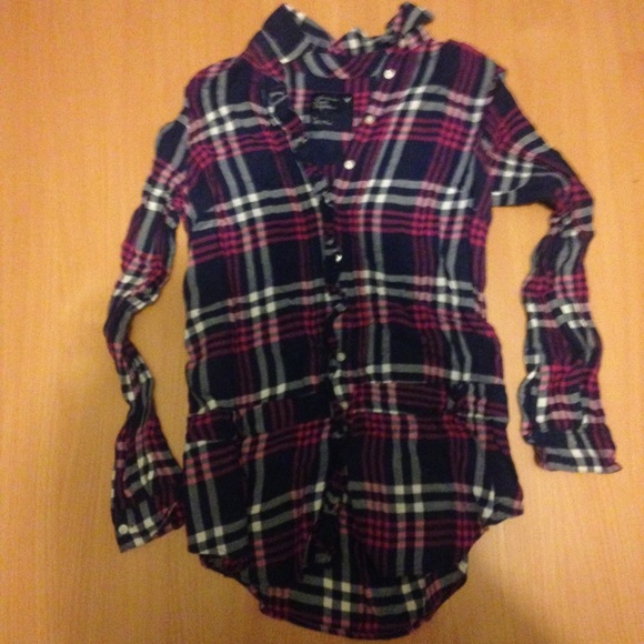 Plaid flannel button up shirt size 6/medium