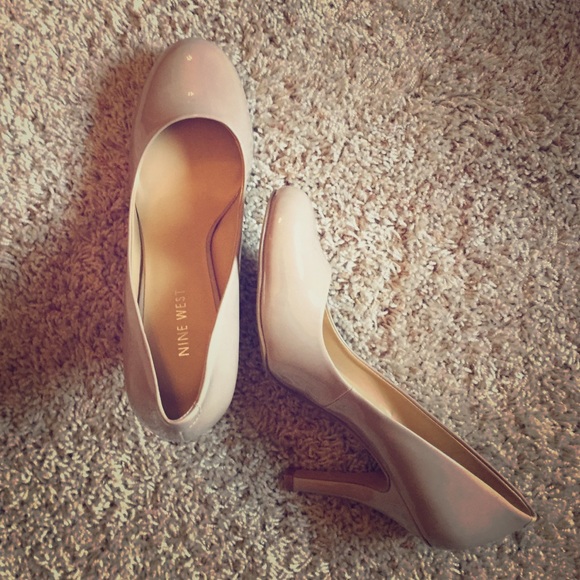 Beige Nine West heels.