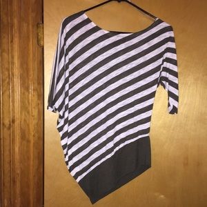 Off the shoulder Green and White Stripped Top