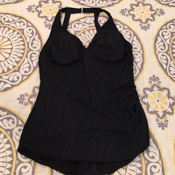 Black on Black Zebra Print Swimsuit