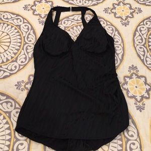 Black on Black Zebra Print Swimsuit