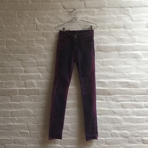 Cheap Monday purple skinny straight leg  jeans