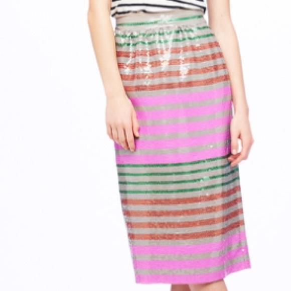 ISO j crew striped sequin midi 0