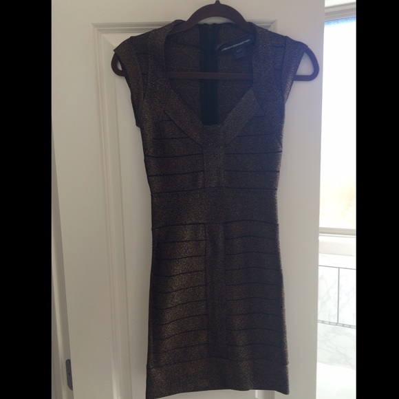 French Connection black & gold dress! - Picture 4 of 4