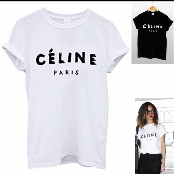NEW! White Celine t shirt "Celine Paris"
