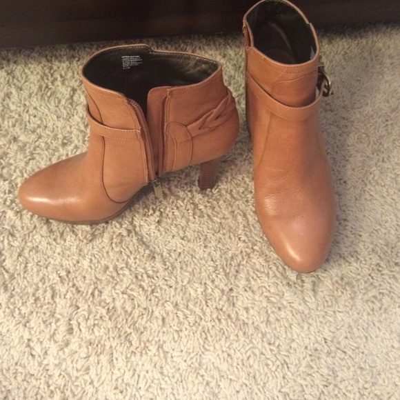 Banana Republic Shoes - Tan leather booties with braided ankle detail