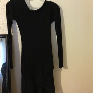 Black long dress. Is a v cut on the front part